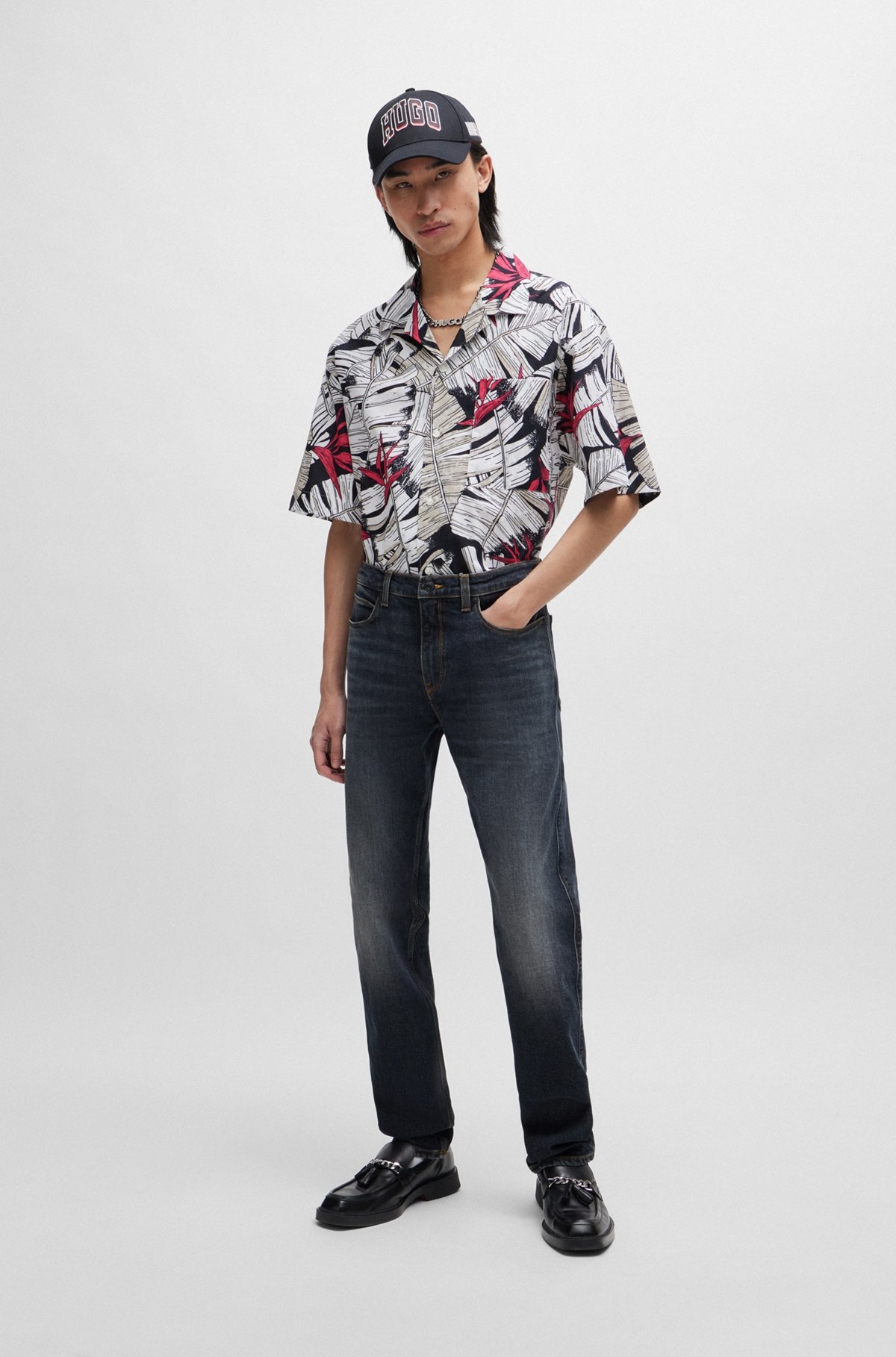 SLIM-FIT JEANS IN GRAY STRETCH DENIM - 3
