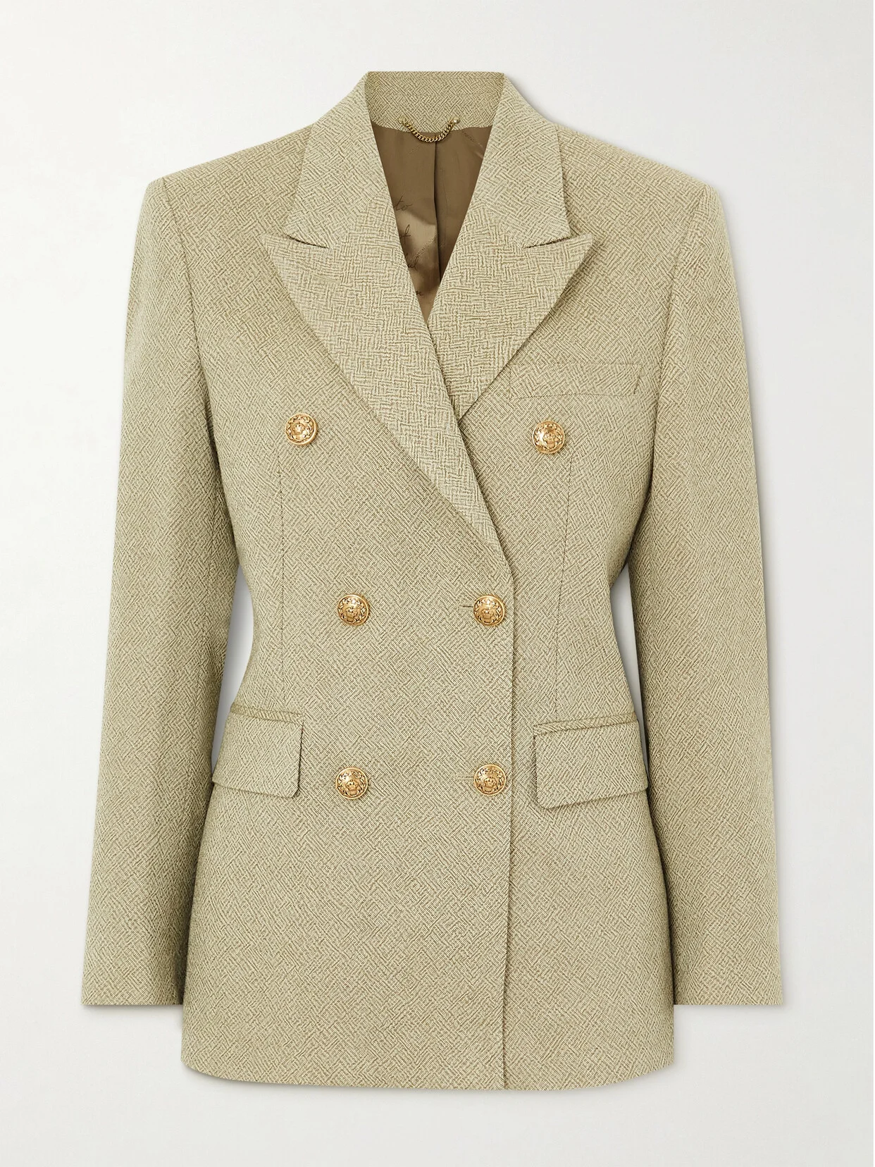 Journey Double-breasted Wool-jacquard Blazer - 1