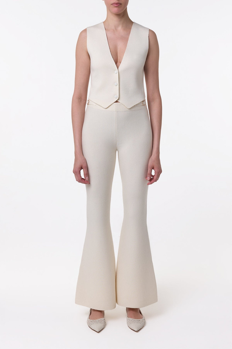 GABRIELA HEARST Styx Knit Vest in Ivory Merino Wool Cashmere outlook
