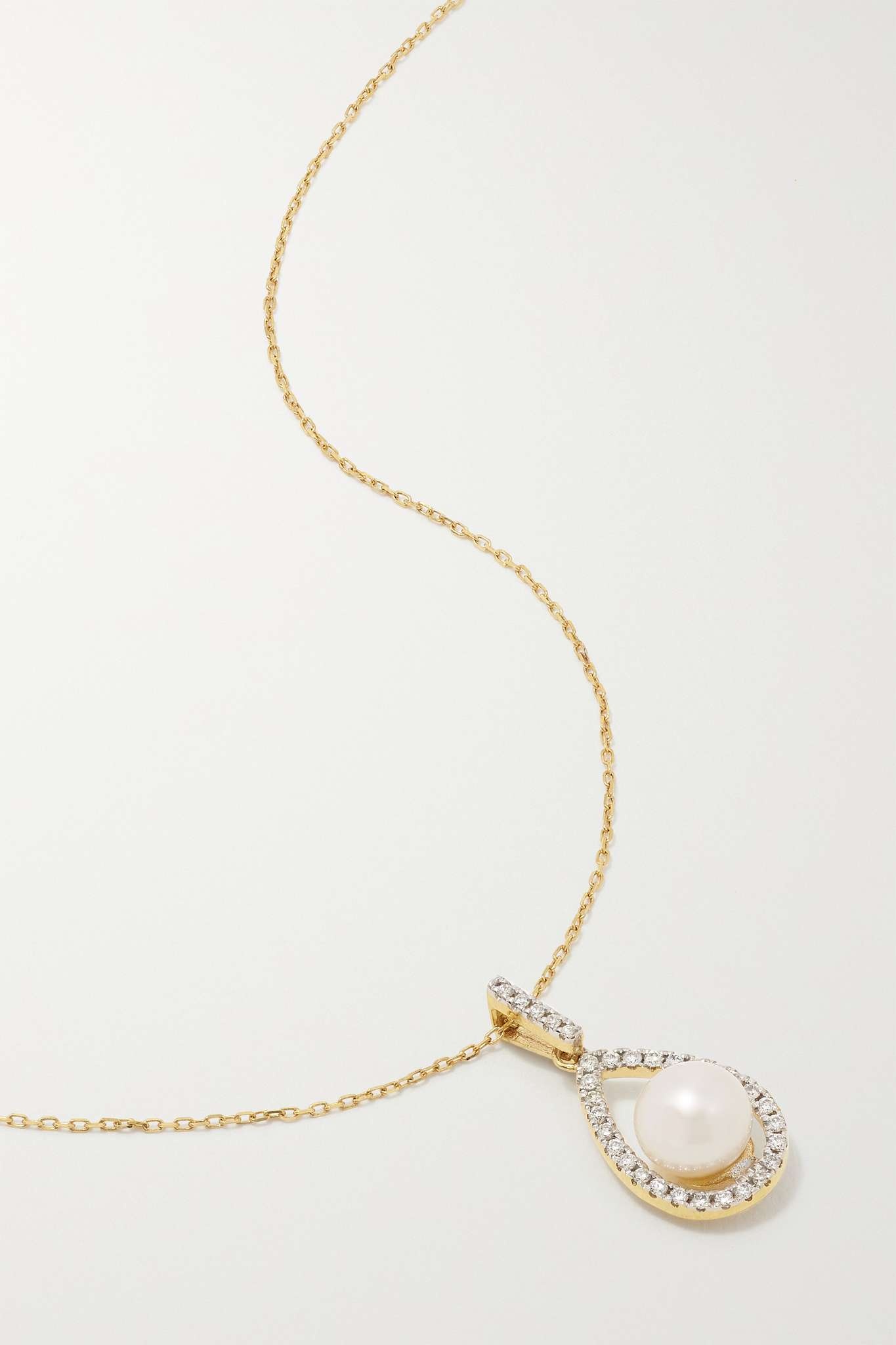 14-karat gold, pearl and diamond necklace - 1