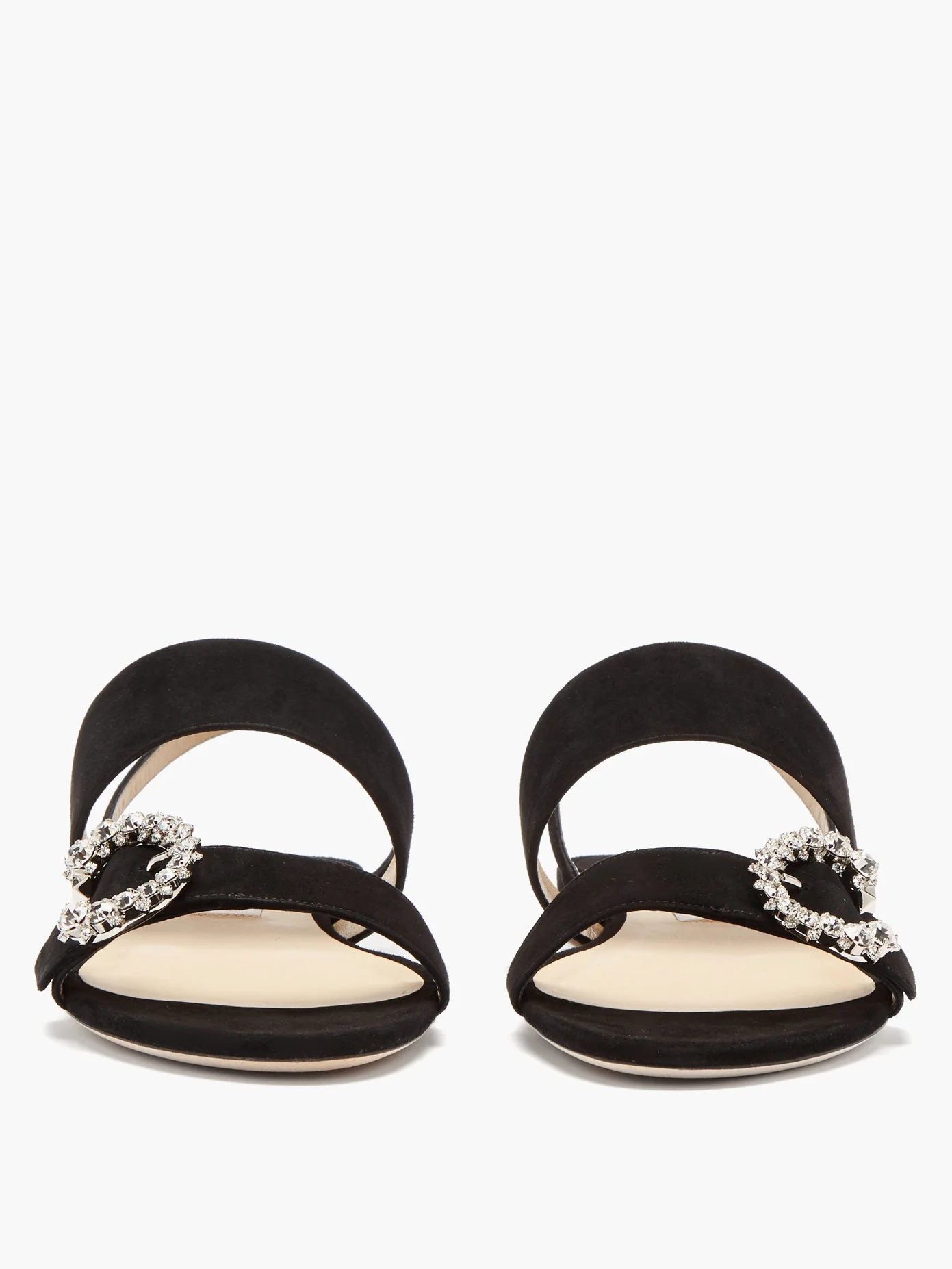 Saphera crystal-embellished suede sandals - 4