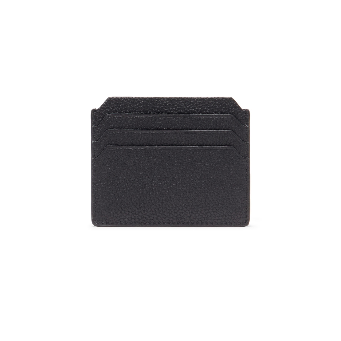 Black tumbled leather credit card holder - 3