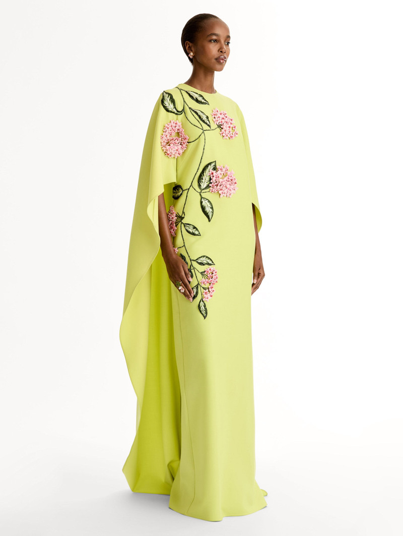 PORCELAIN FLOWER EMBROIDERED CAFTAN 4