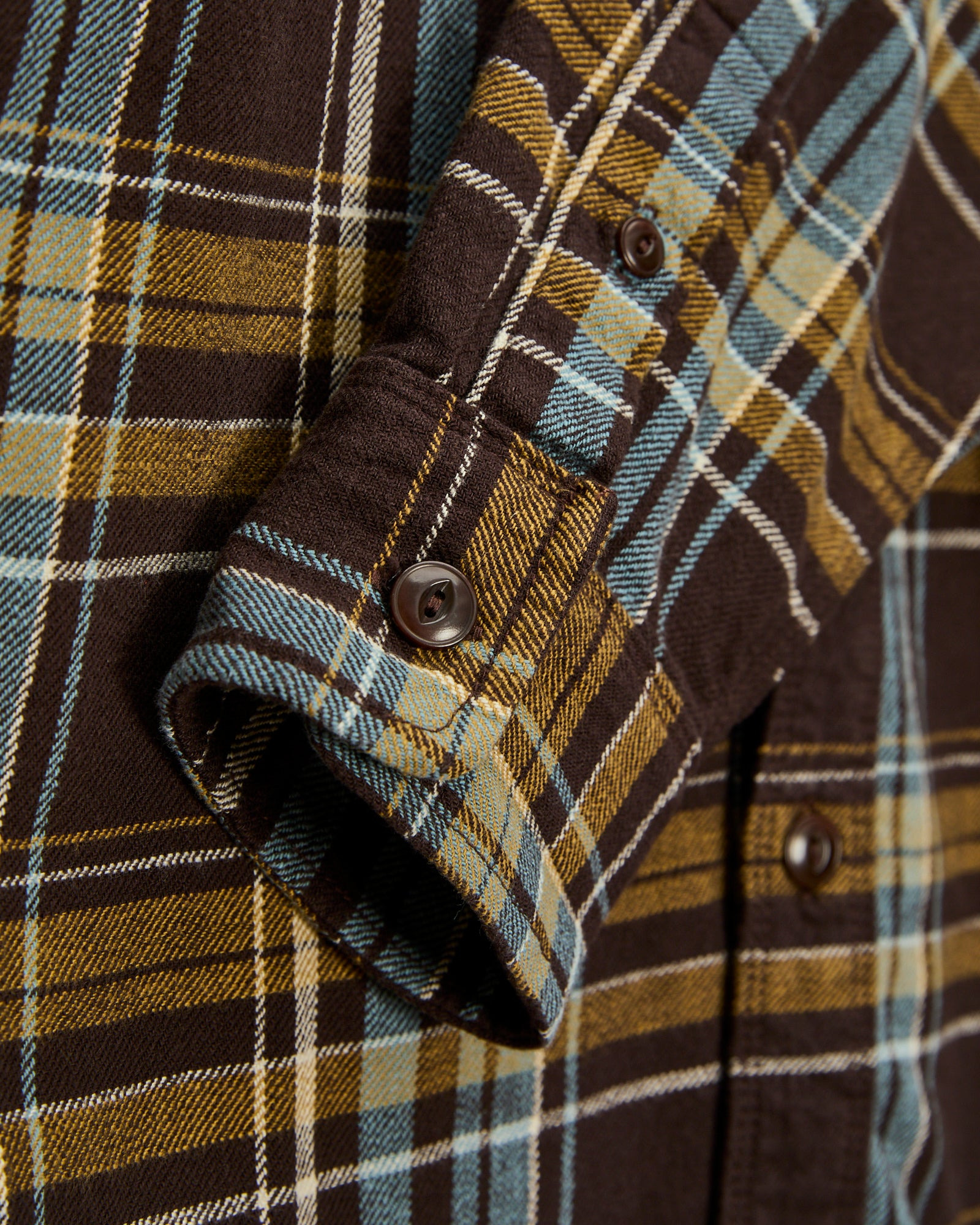 Wells Workshirt in Bark Plaid - 4