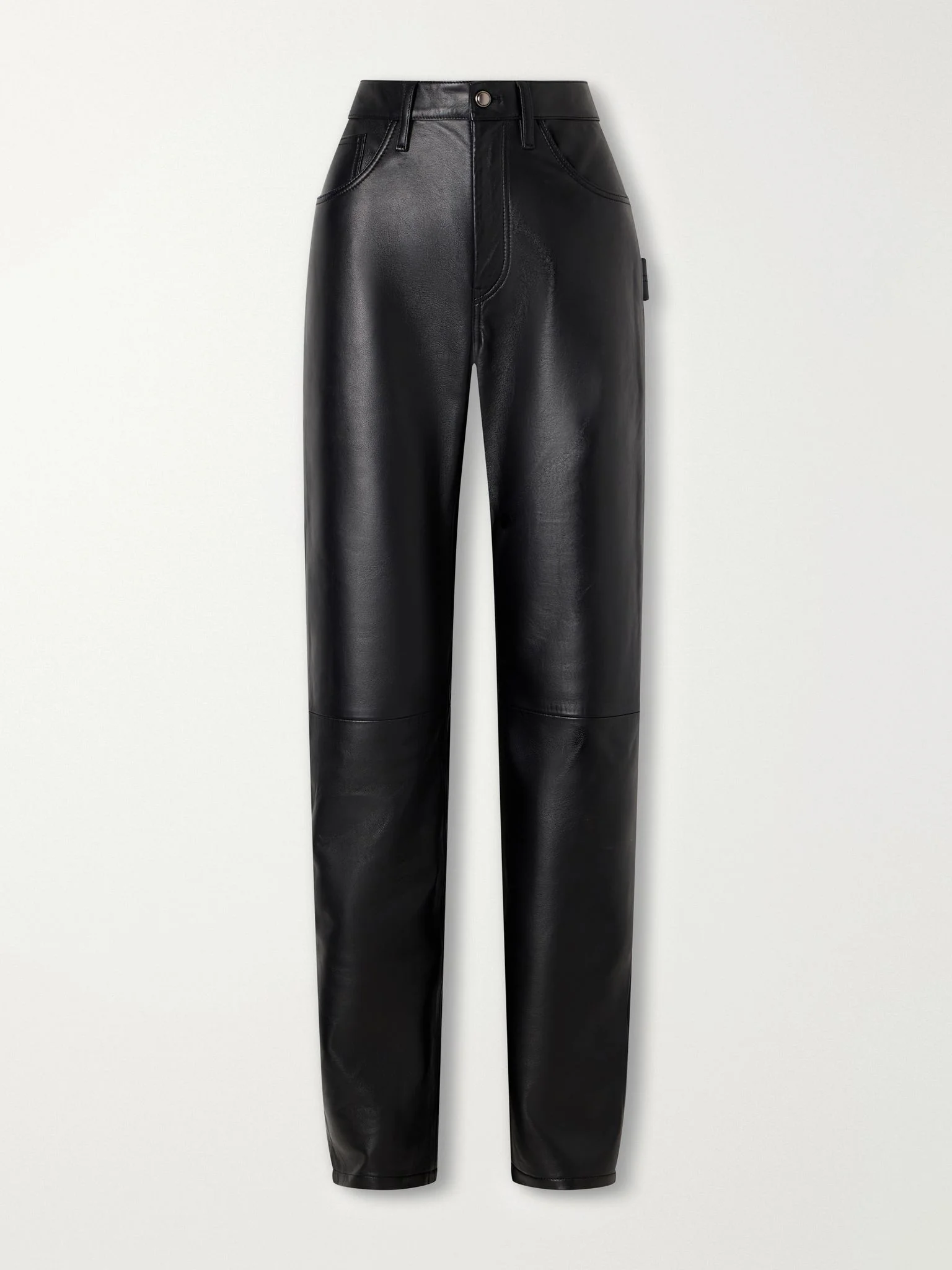 Mills leather straight-leg pants Black - 1