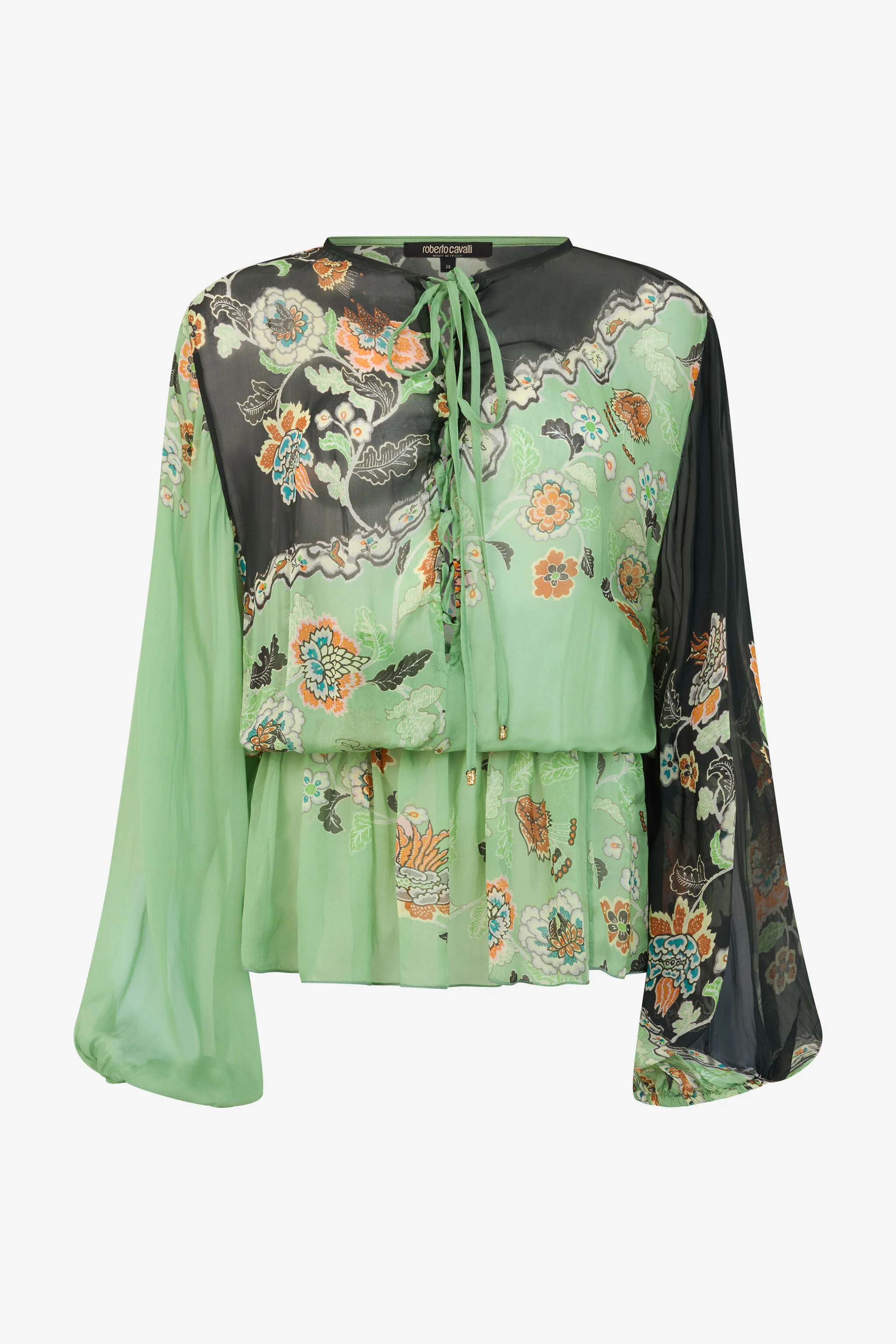 Silk Chiffon Kimono Print Dress - 1