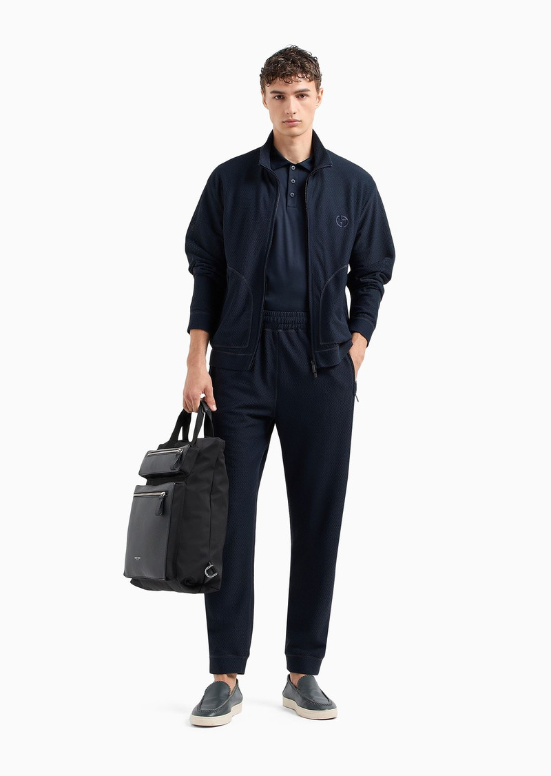 GIORGIO ARMANI Short-sleeved polo shirt in cotton interlock outlook