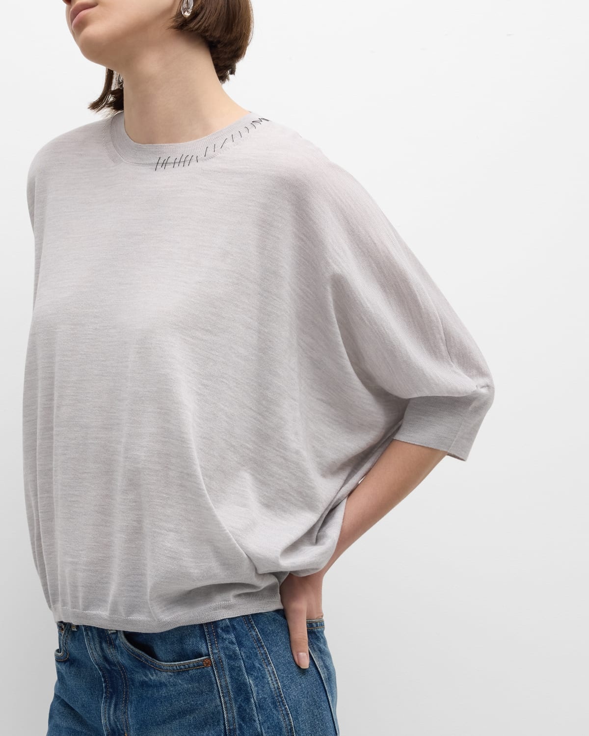 Roundneck Sweater with Seam Details - 7