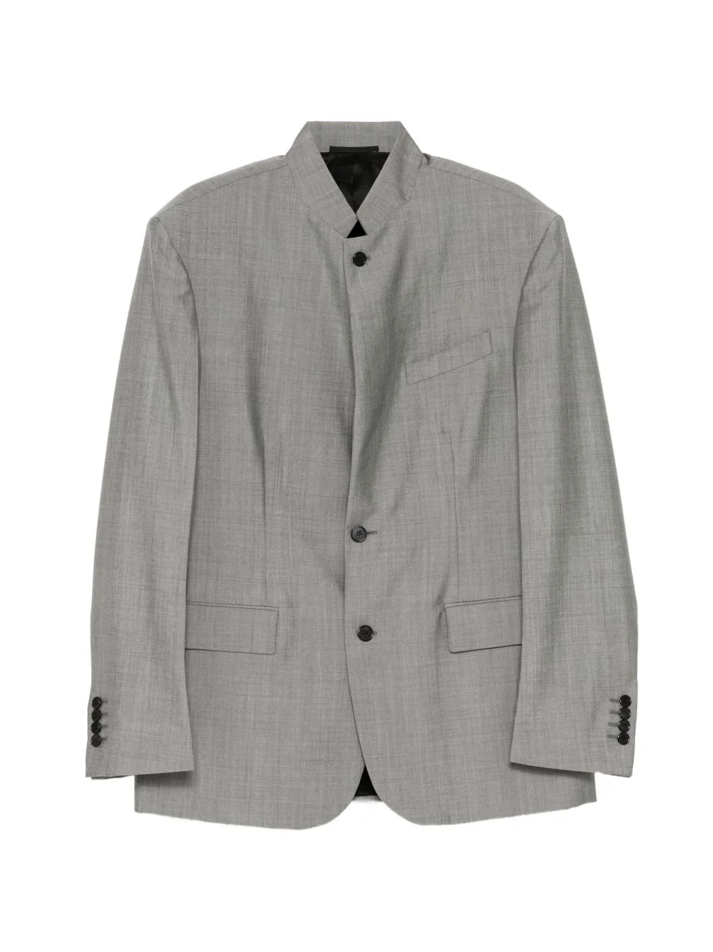 mandarin-collar long-sleeve blazer - 1