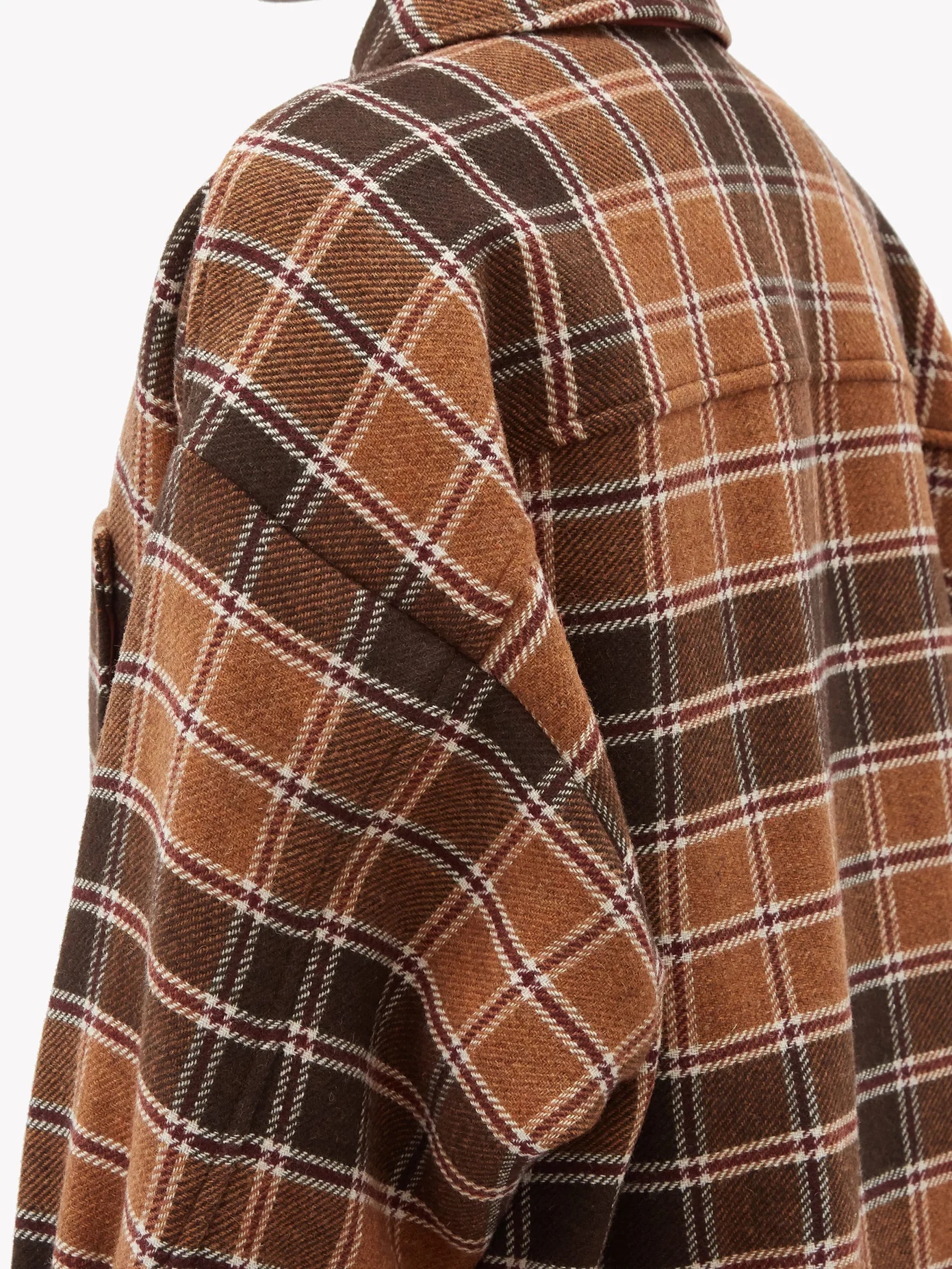 Checked wool-blend flannel shirt jacket - 3