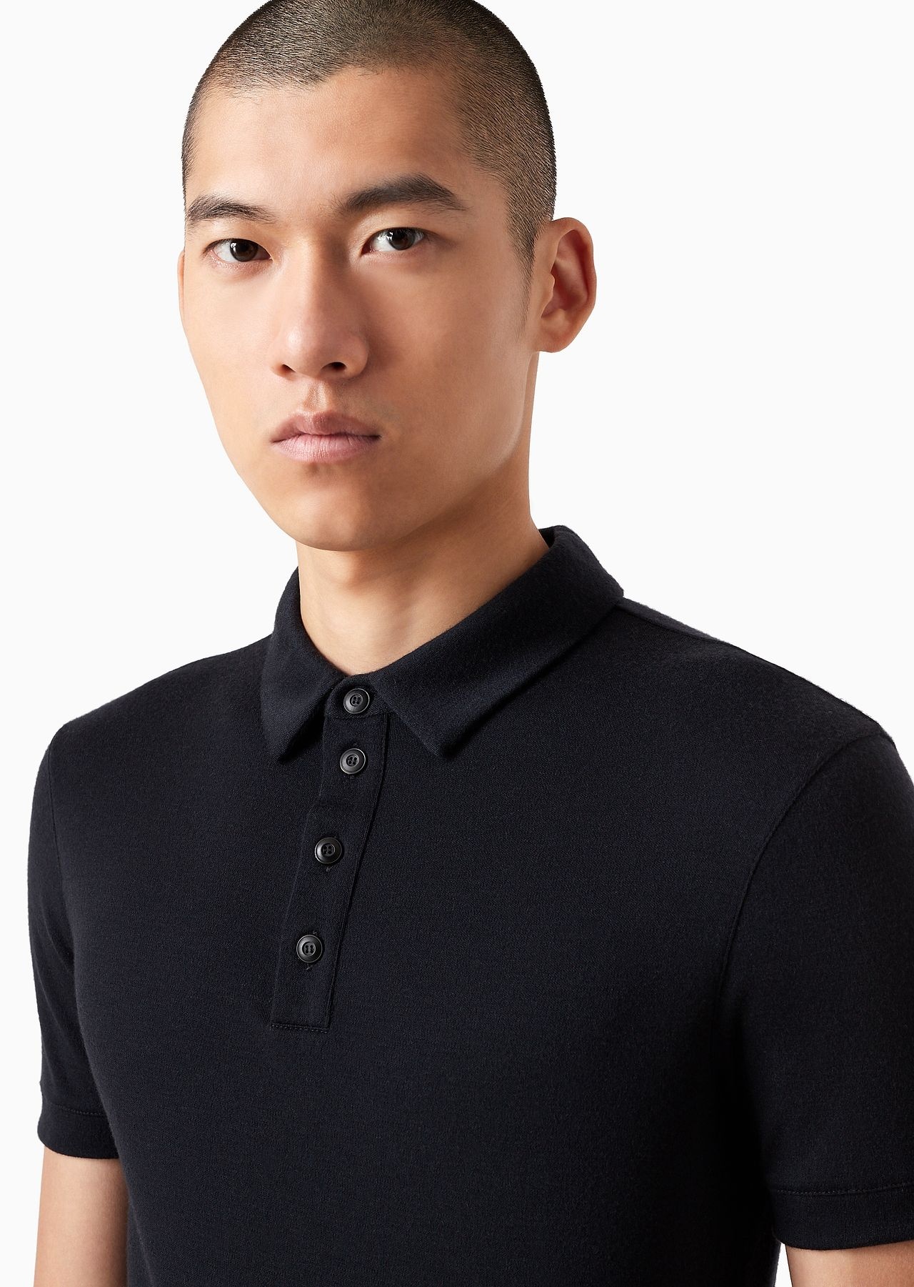 Pure cashmere interlock polo shirt - 5