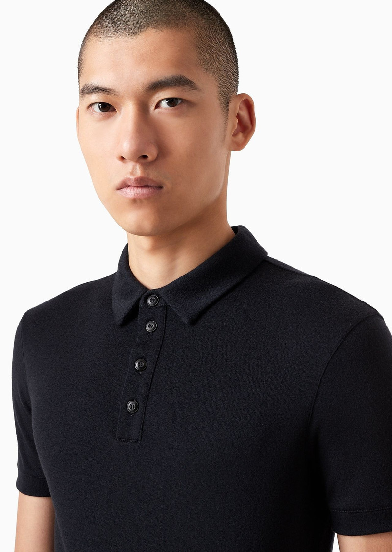 Pure cashmere interlock polo shirt 5