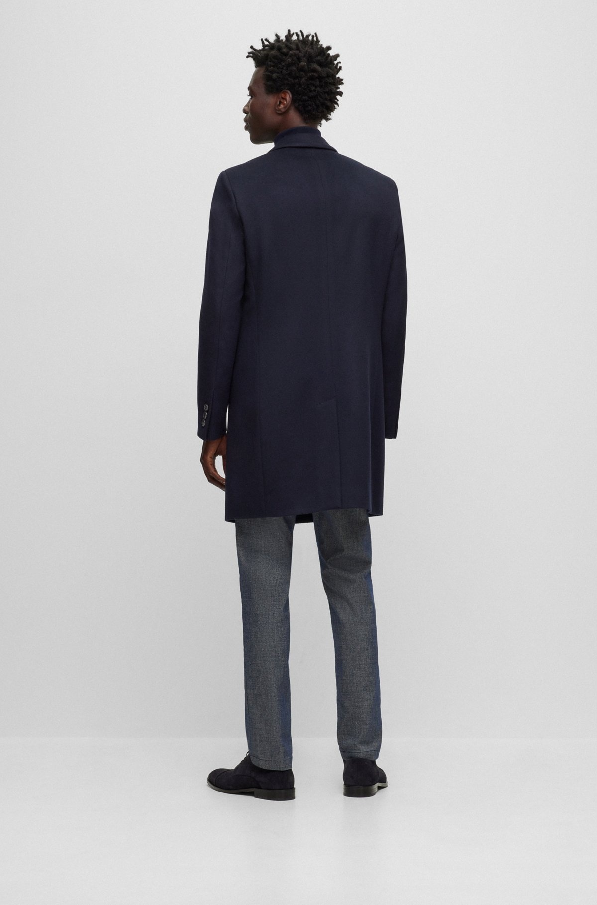 SLIM-FIT COAT IN VIRGIN WOOL AND CASHMERE - 3