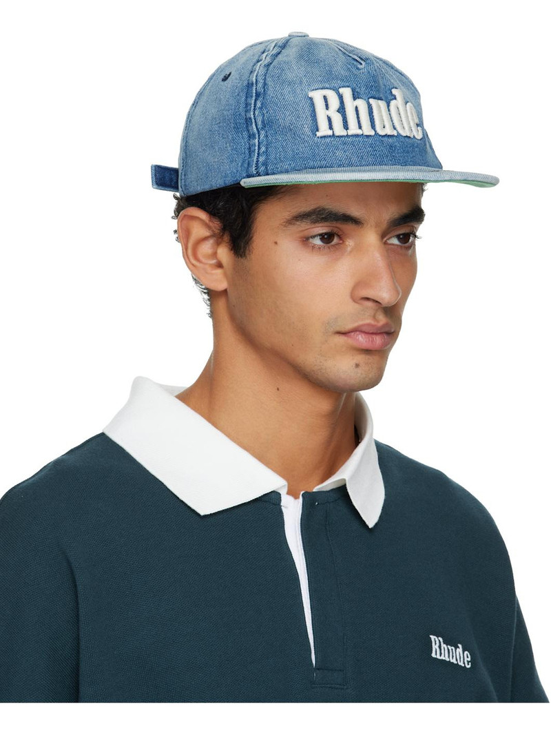 Rhude Blue 'Rhude' Logo Denim Cap outlook