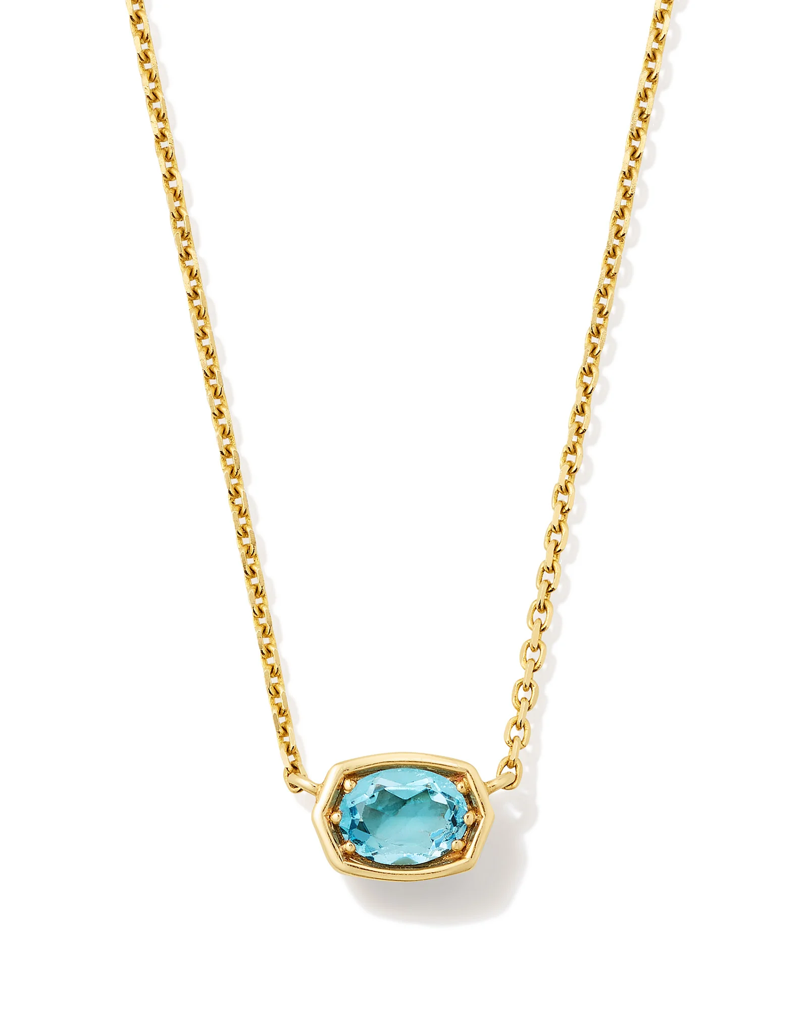 Marisa 14k Yellow Gold December Oval Solitaire Pendant Necklace - 1