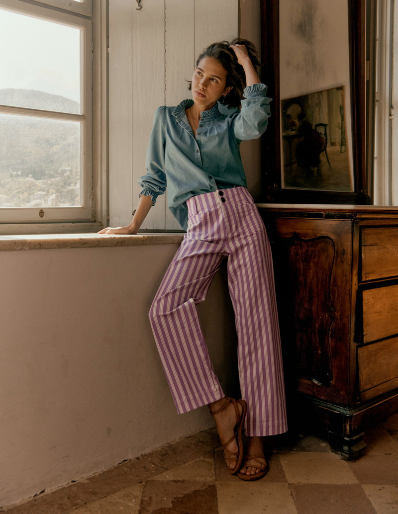 Primrose Patch Pocket Pants-Lilac Tram Stripe 3