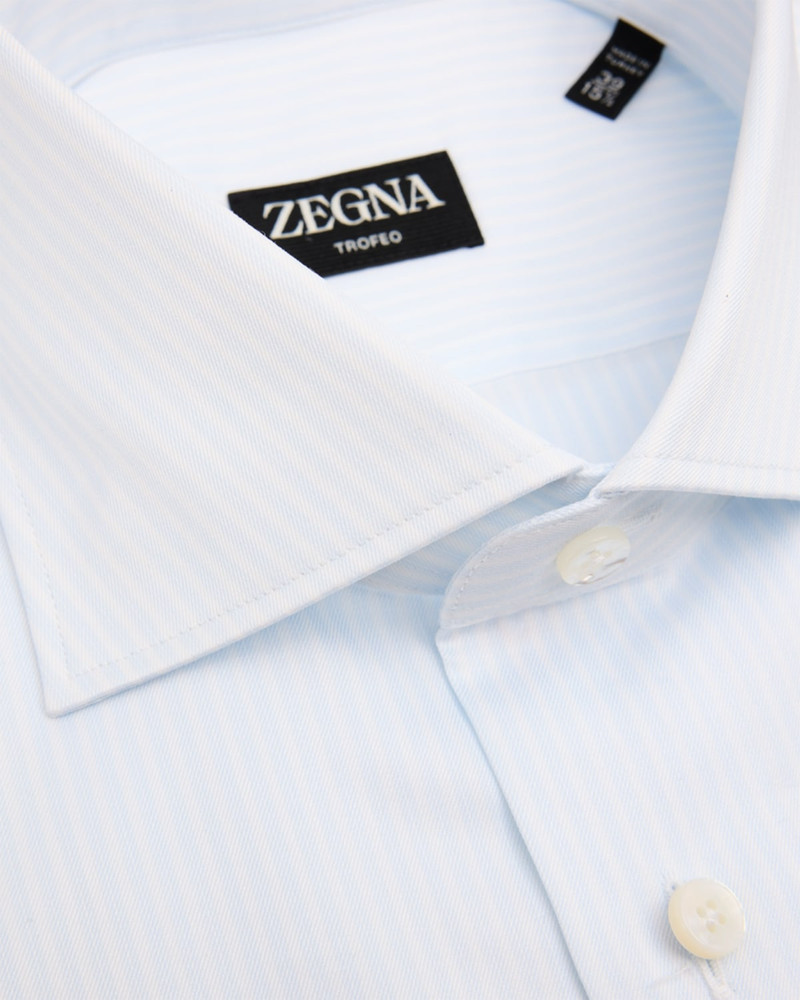 ZEGNA Men's Tonal Stripe Trofeo Cotton Dress Shirt outlook