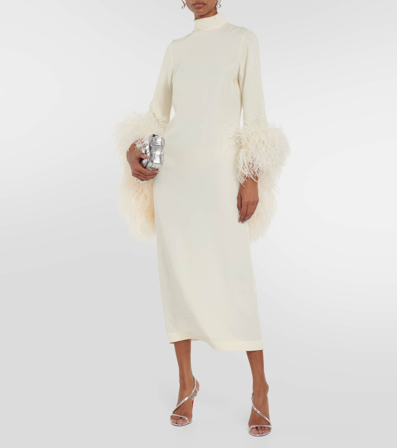 Taller Marmo Del Rio feather-trimmed maxi dress outlook