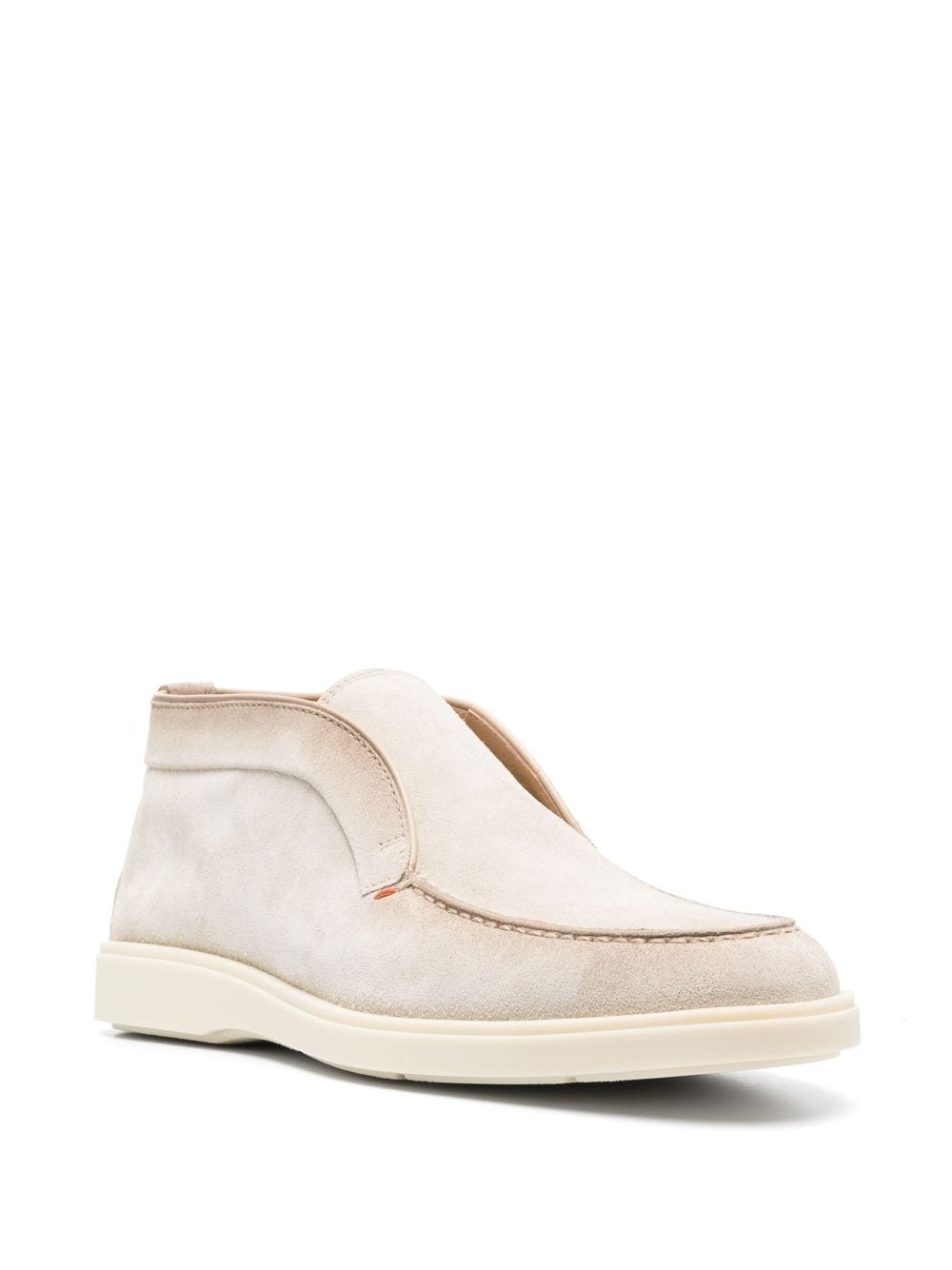 tonal-stitching leather boots - 2