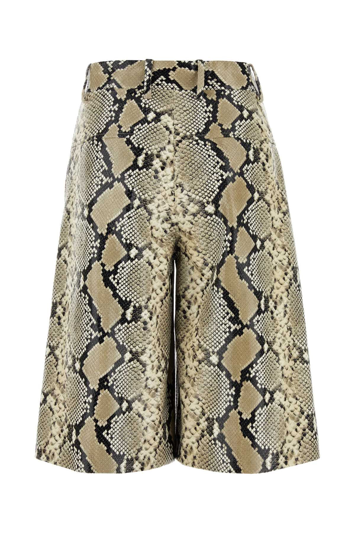 Jil Sander Women Printed Leather Bermuda Shorts - 2