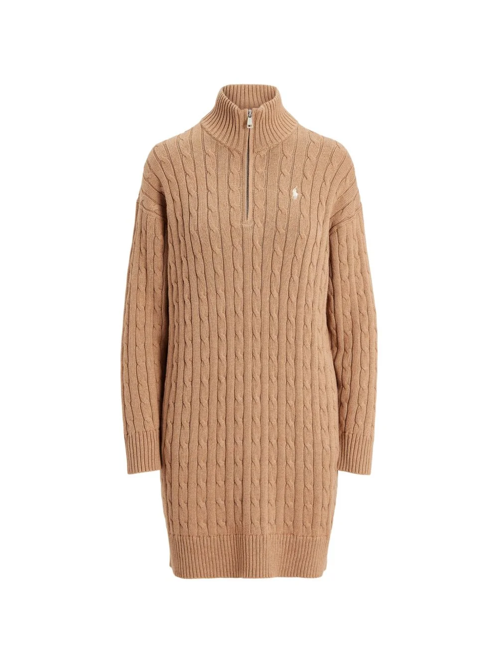 cable-knit zipped mini dress - 1