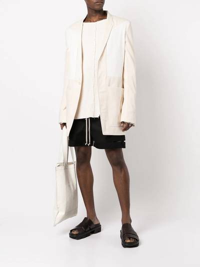 Rick Owens patchwork single-breasted blazer outlook