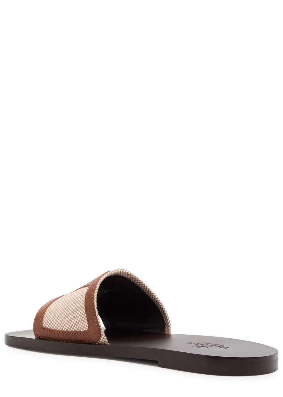 Valentino Garavani Viva Vlogo Leather Sliders - 2