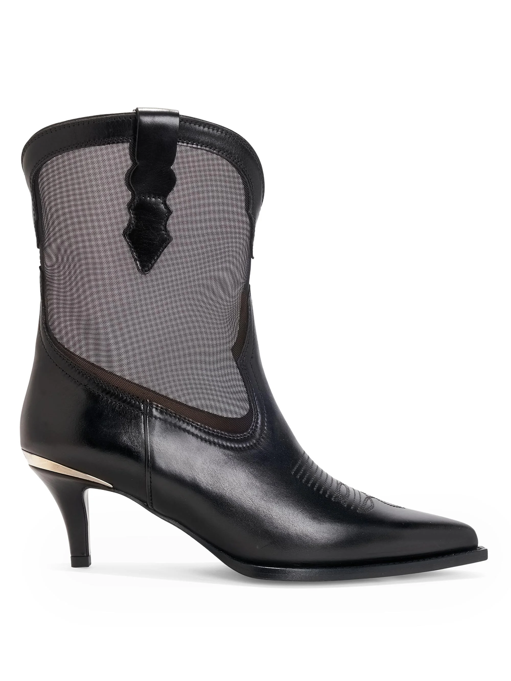 Women's Rylie 60MM Leather & Mesh Boots - Nero - 1