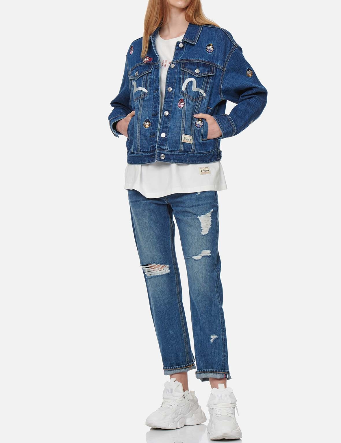 ALLOVER DARUMA EMBROIDERED DENIM JACKET - 5