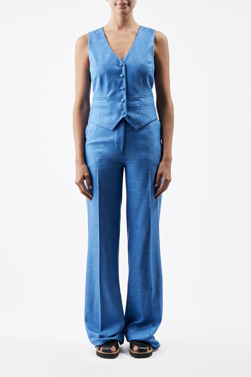GABRIELA HEARST Coleridge Vest in Silk Wool with Linen outlook