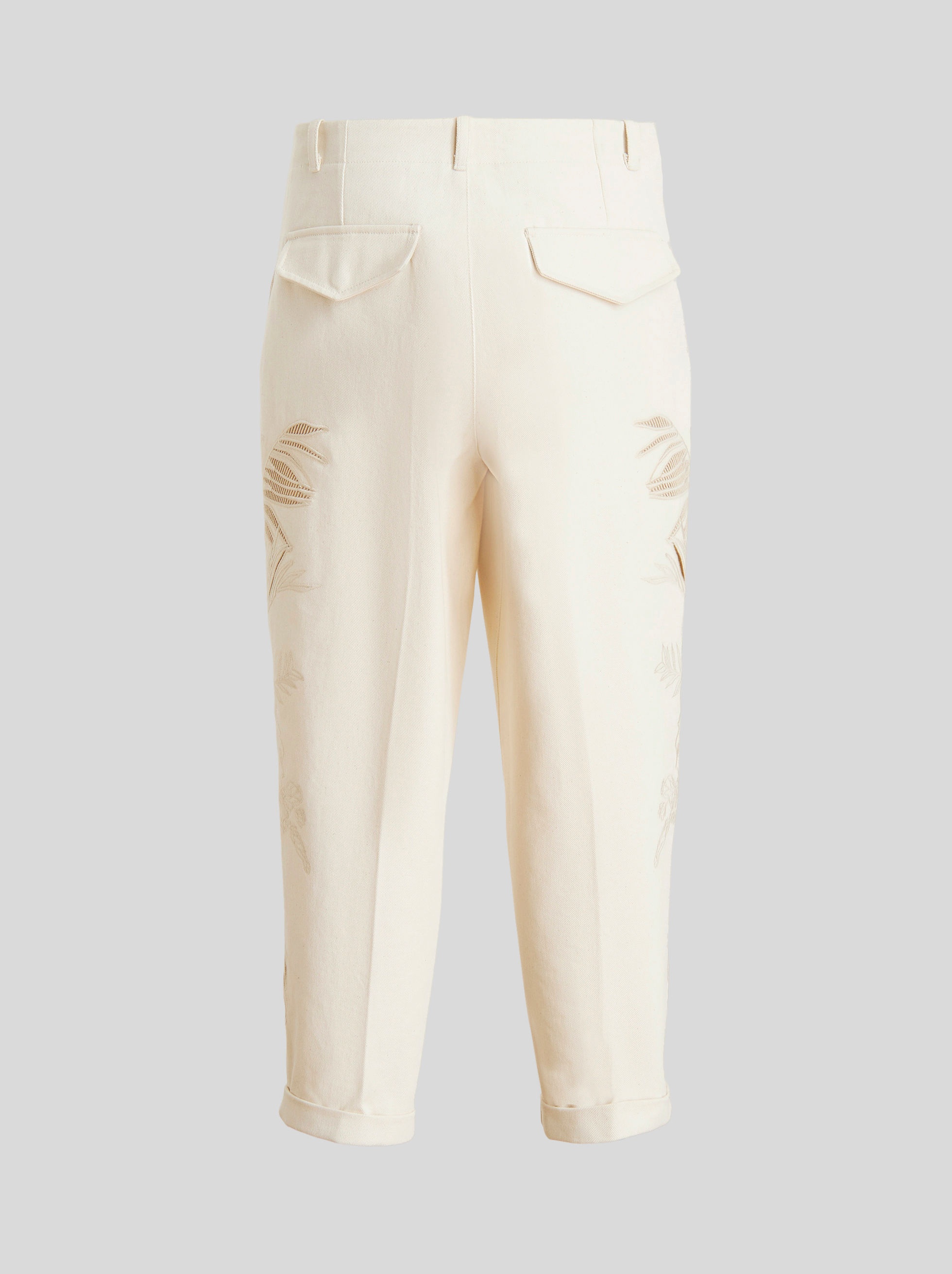 SAN GALLO AND FLORAL EMBROIDERY TROUSERS - 5