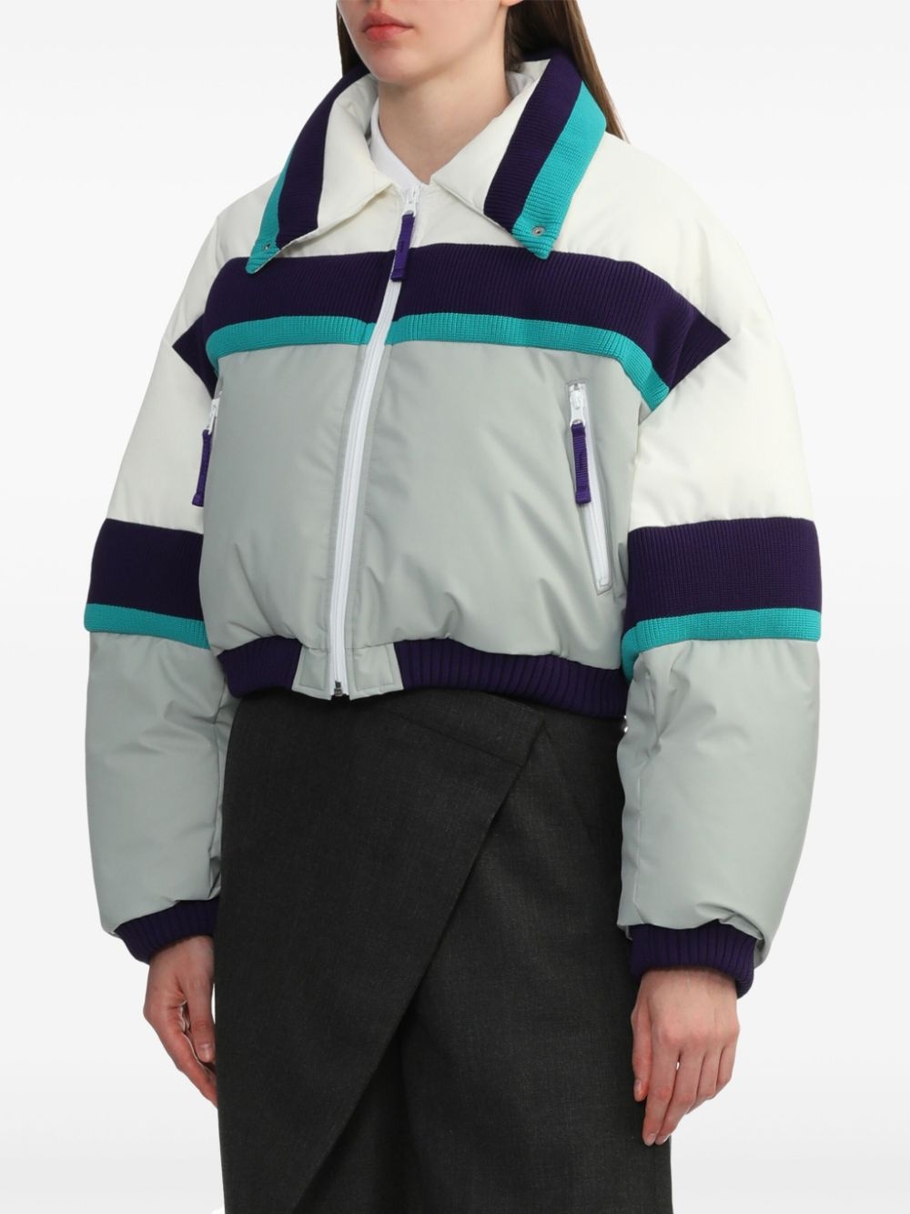 stripe-detailing puffer jacket - 3