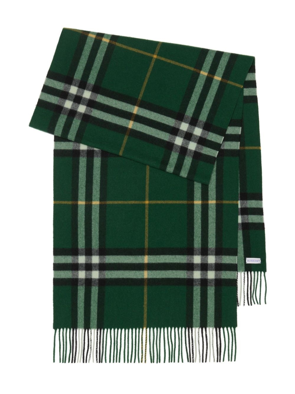 check-print fringed cashmere scarf - 2