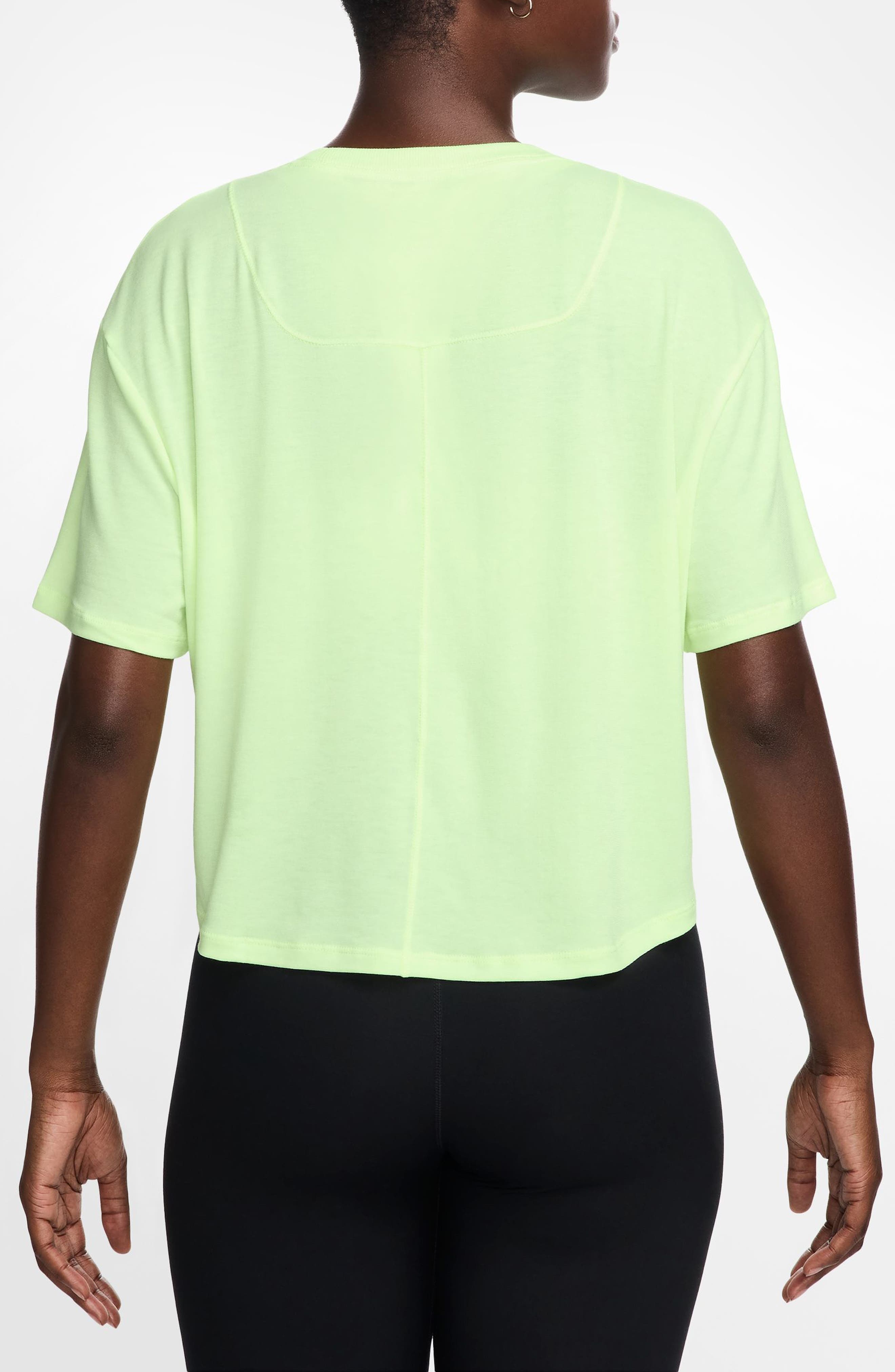 Nike One Relaxed Dri-FIT Crop Top in Barely Volt/Clear at Nordstrom - 2