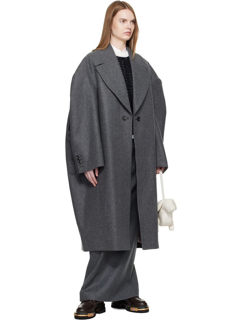 Thom Browne Gray Melton Cocoon Coat outlook