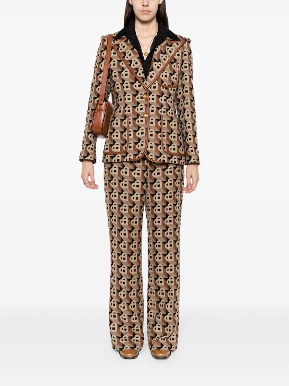 Heart-jacquard virgin-wool trousers - 2