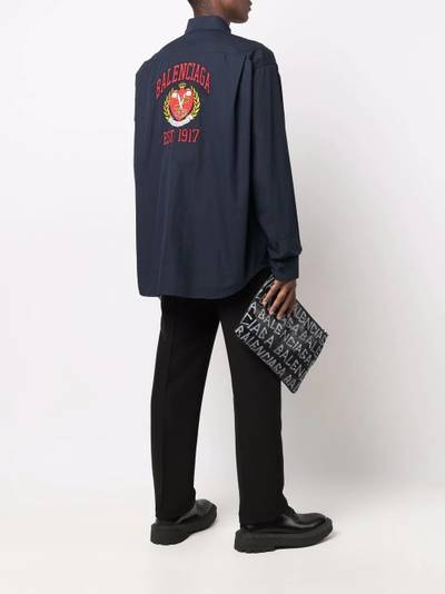 BALENCIAGA Large Fit logo-embroidered shirt outlook