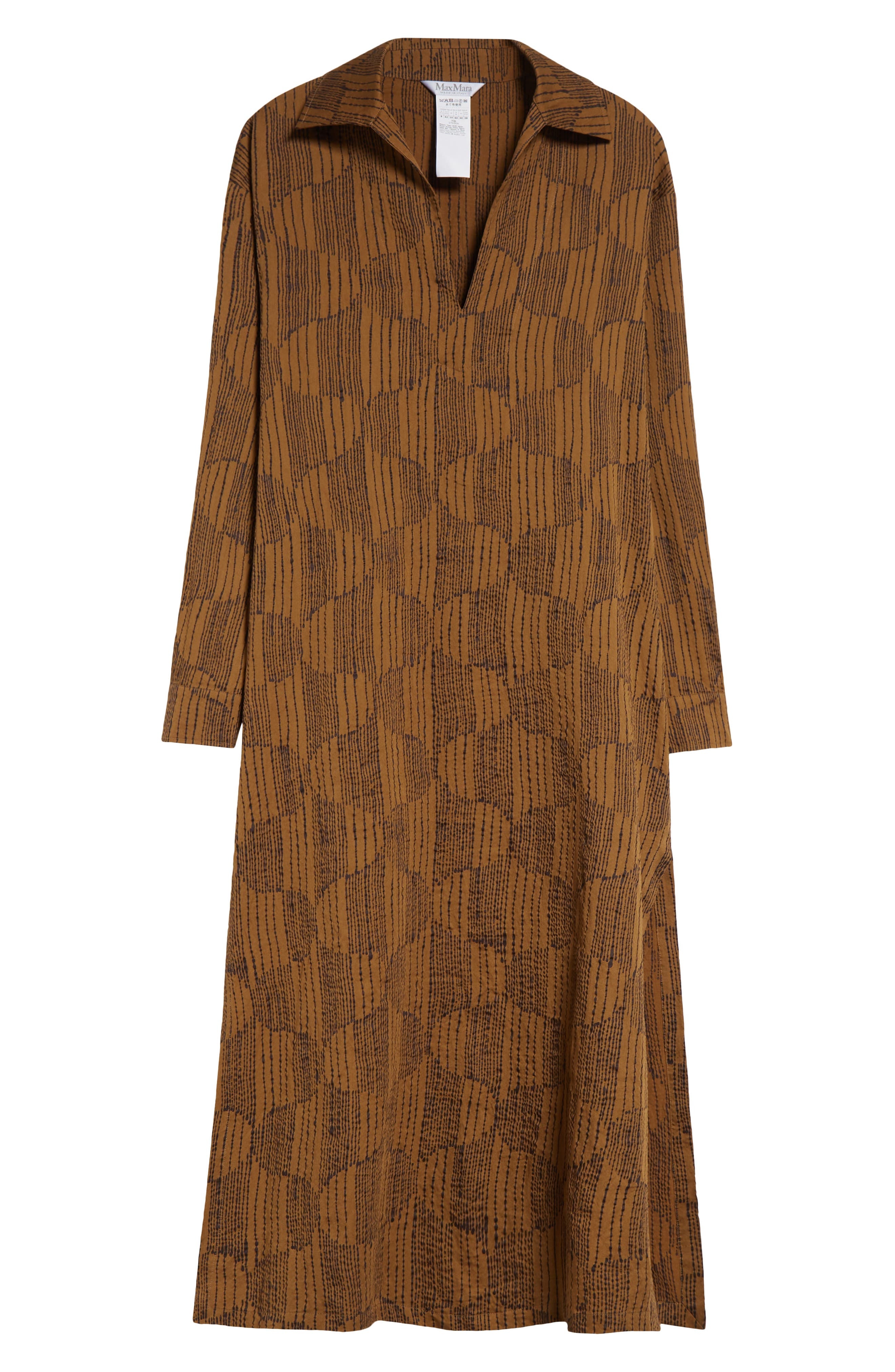 Max Mara Edwige Abstract Print King Sleeve Caftan Dress in Olive Green at Nordstrom - 5