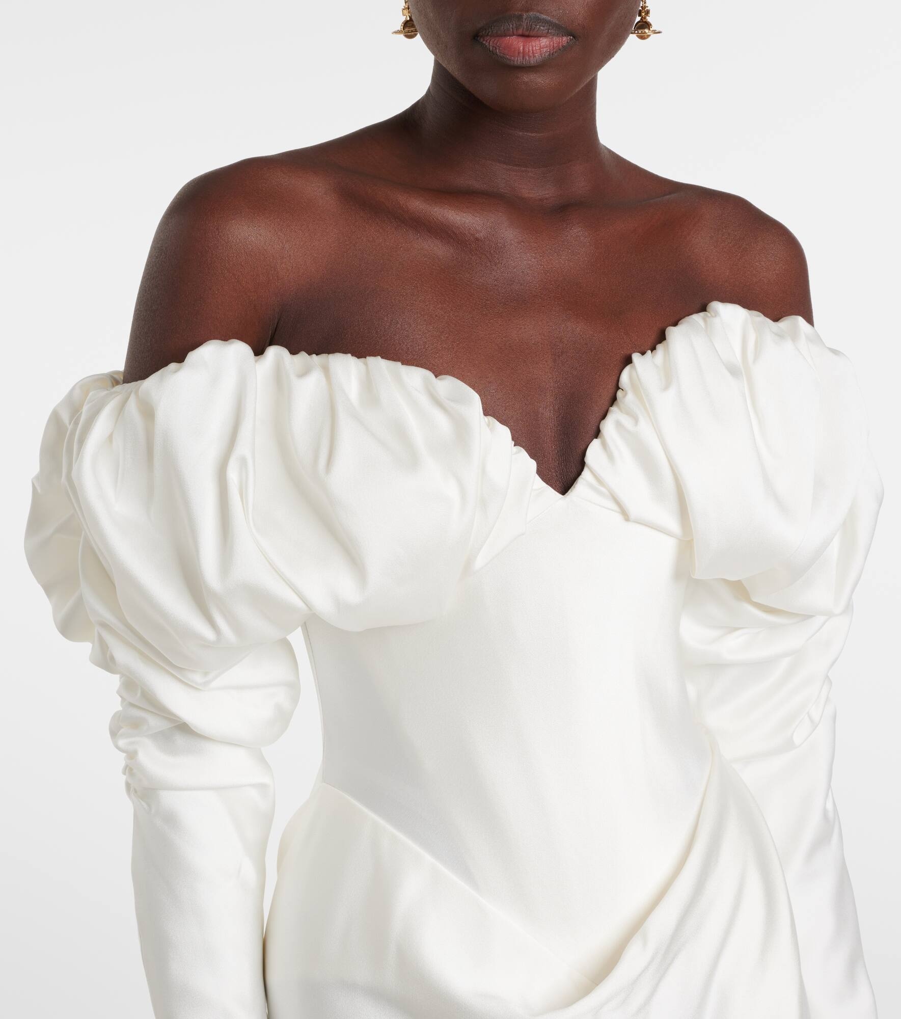 Bridal Ember off-shoulder satin corset gown - 4