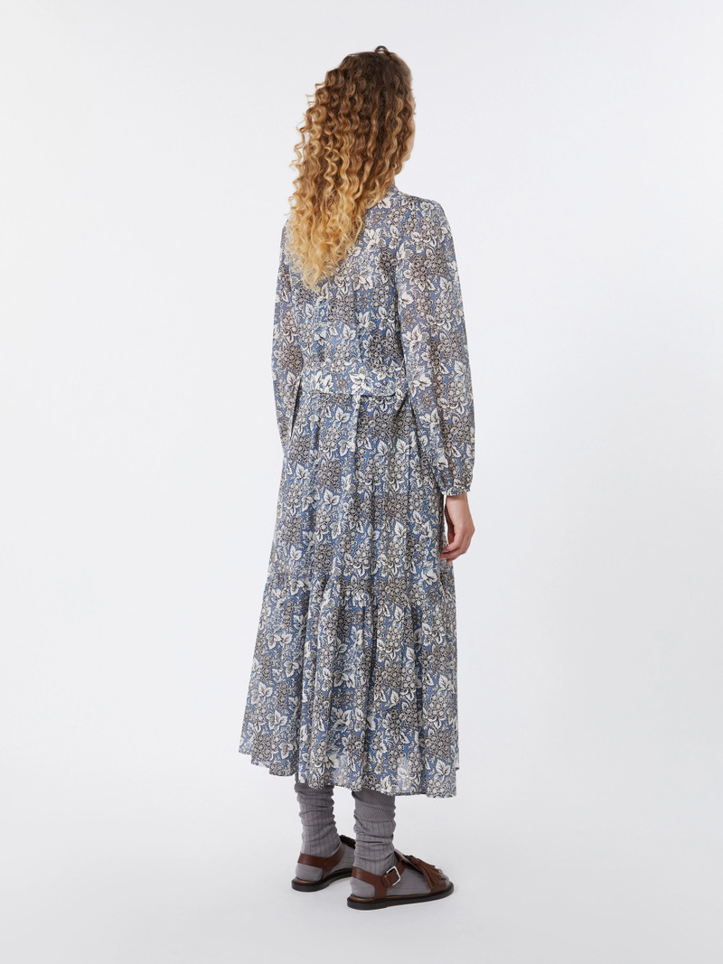 OBOLI Voile patterned shirt dress - NAVY 4