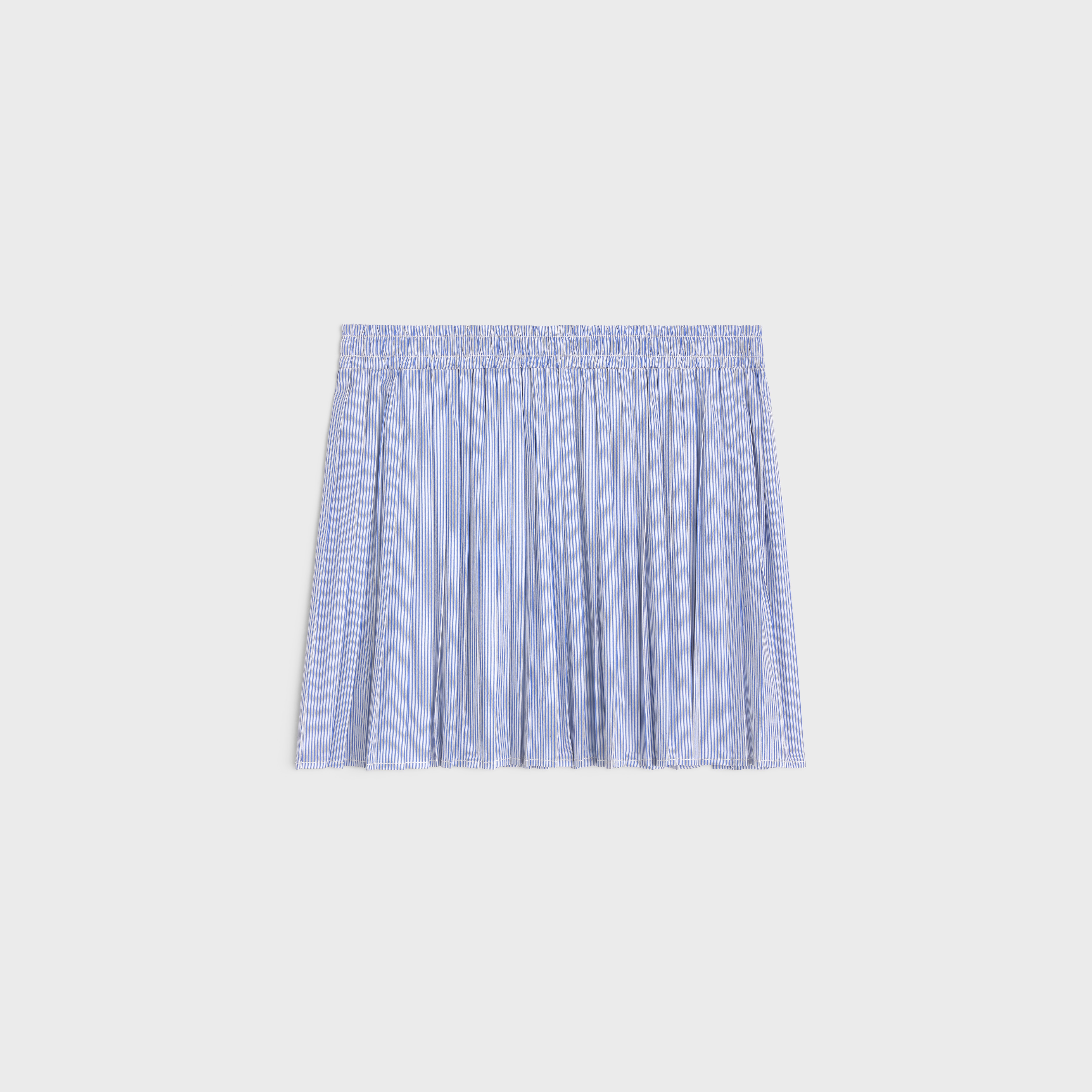 pleated pajama skirt in striped cotton - 2