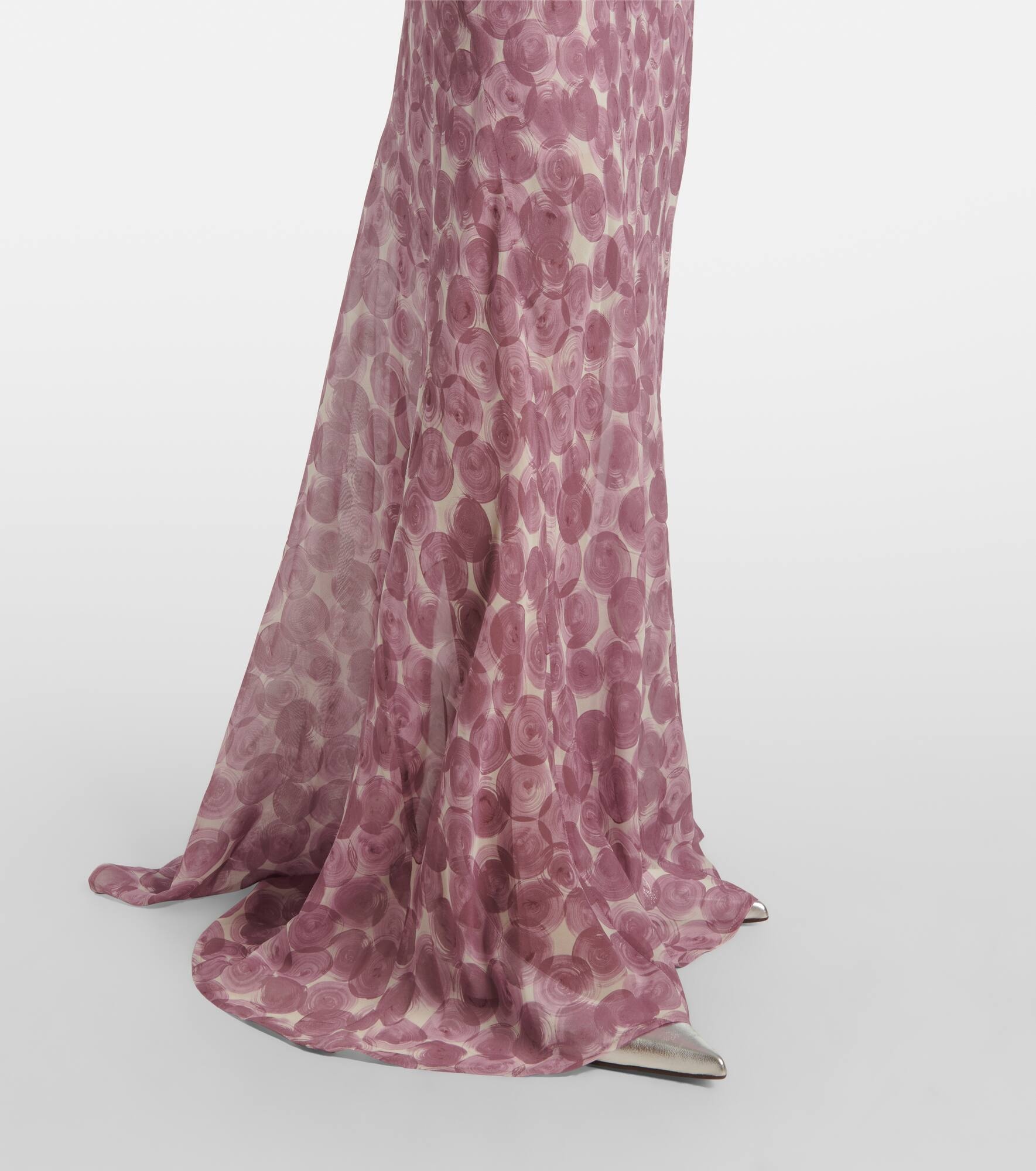 Printed silk chiffon slip dress - 5