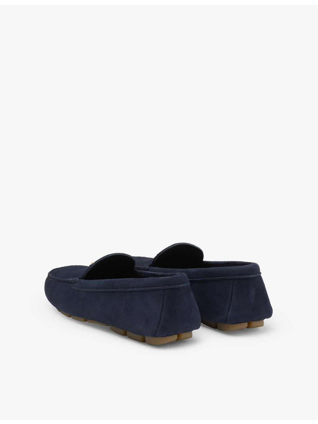 Logo-plaque suede driving loafers - 4