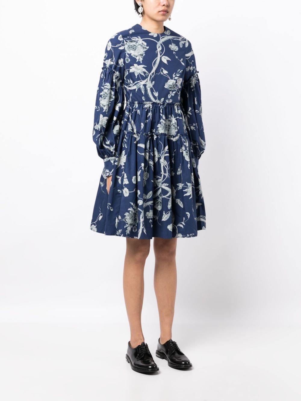floral-print tiered dress - 3