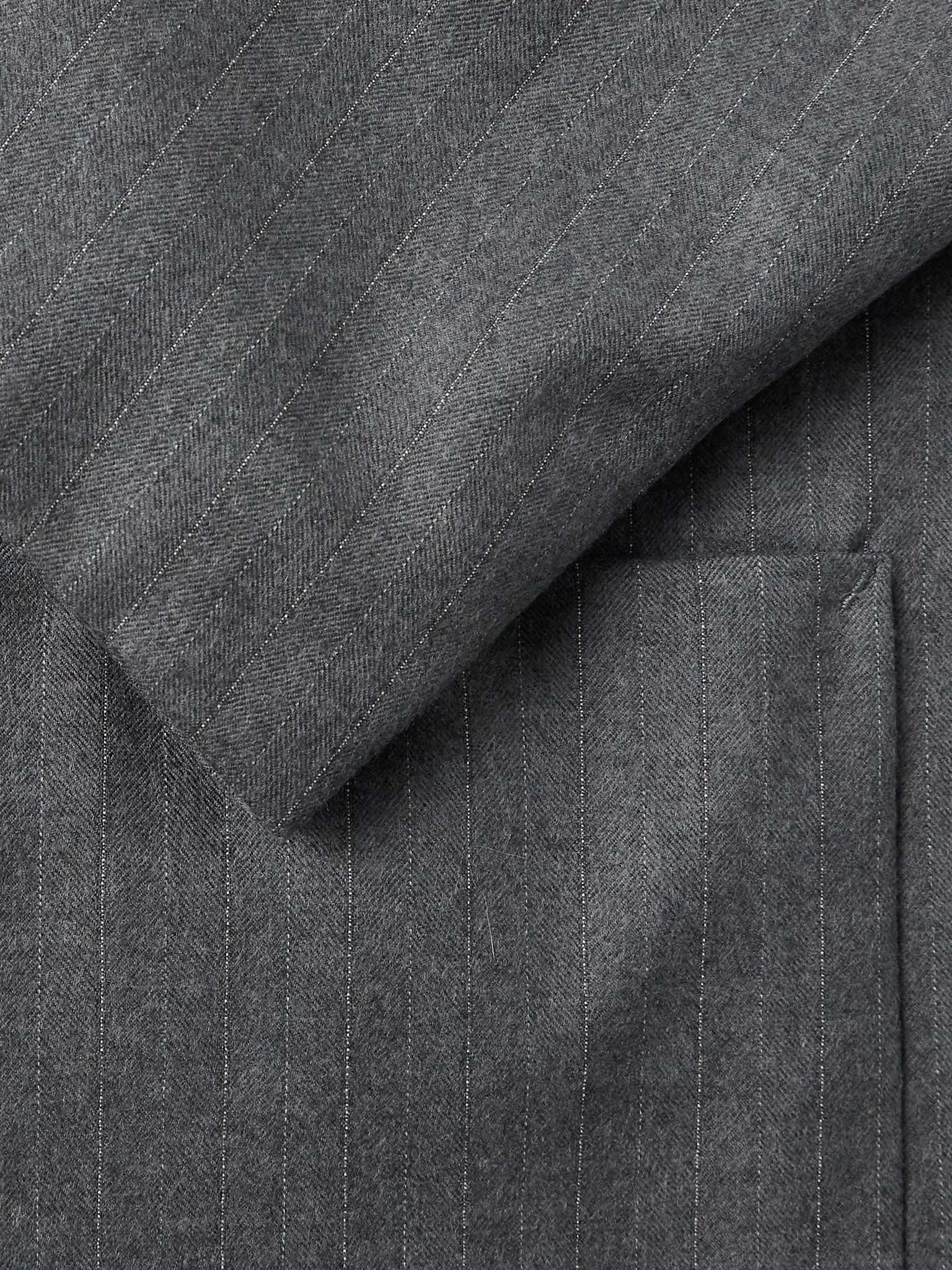 Unstructured Pinstriped Wool-Blend Twill Suit Jacket - 6