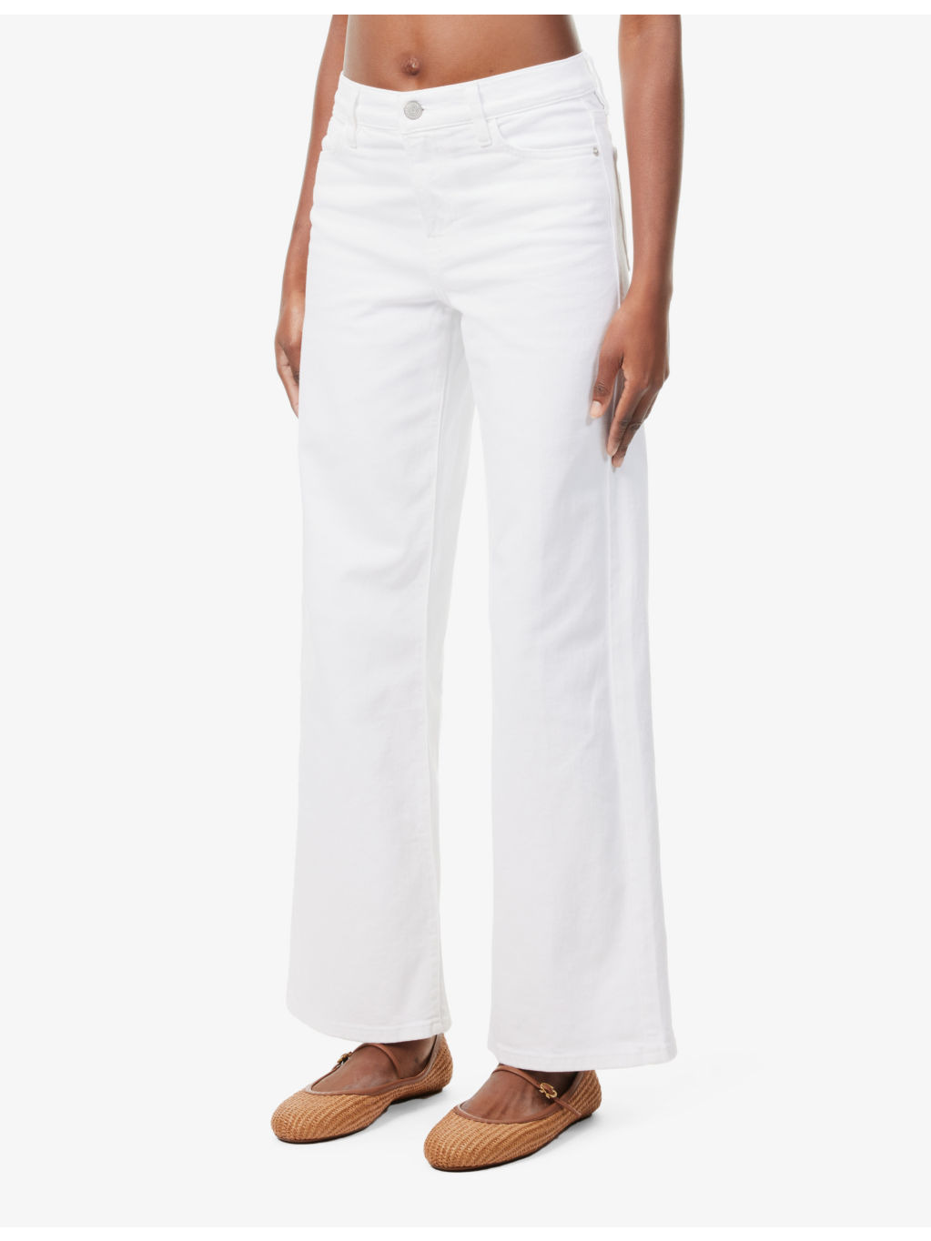 Le Slim Palazzo wide-leg high-rise stretch-cotton jeans - 3
