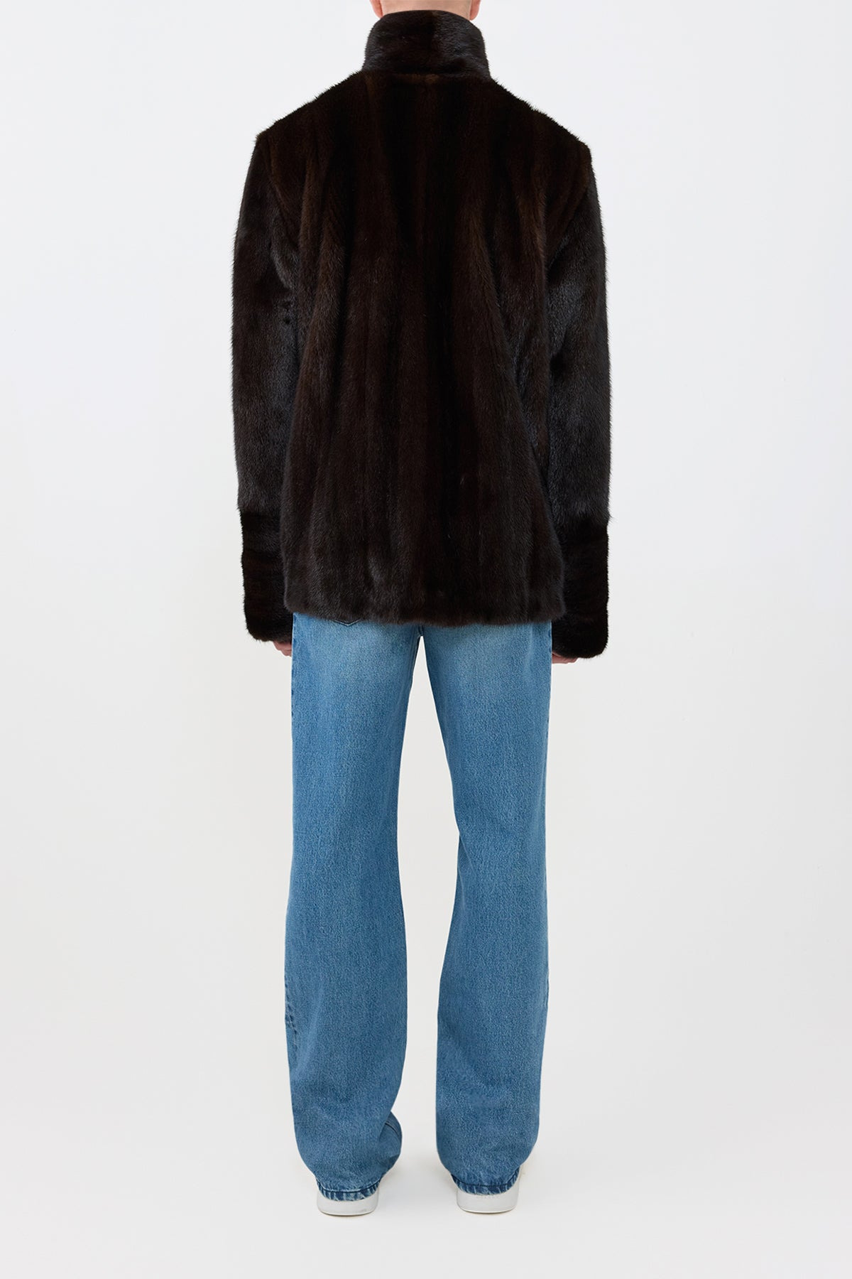 Aristede Jacket in Dark Chocolate Recycled Mink Fur - 5
