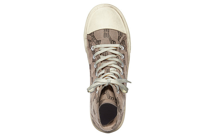 (WMNS) Balenciaga Paris High Top Sneakers 'Tan BB Monogram Cotton and White Rubber' 688756W3RQ12298 - 3
