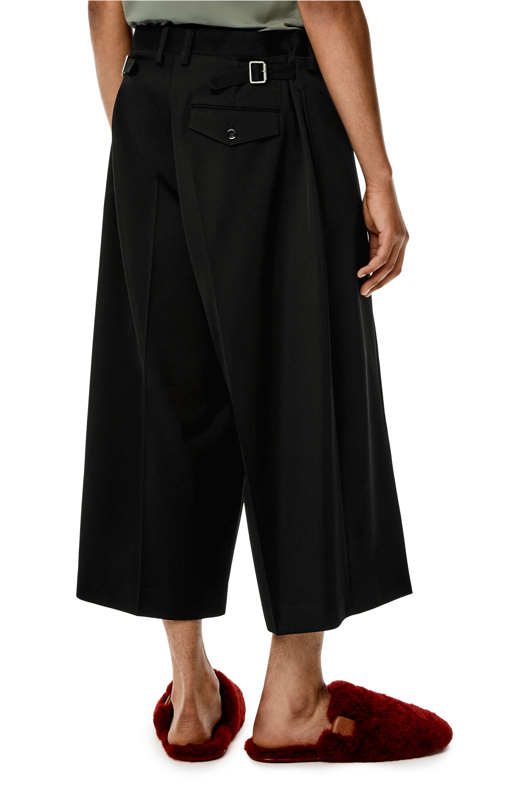 Cropped belted trousers in wool - 4