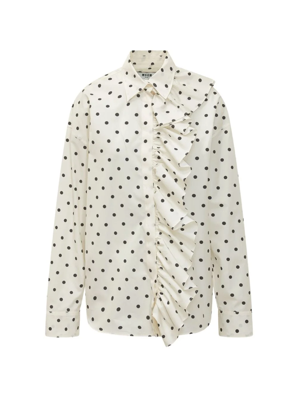 ruffled polka-dot shirt - 1